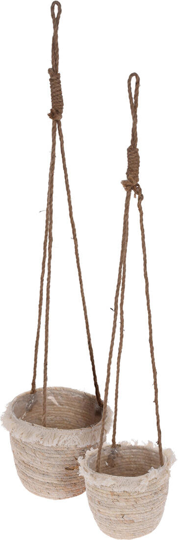 květináč dekorační, závěsný, sada 2díl.(18cm,22cm) přírodní 0.25 Kg MAXMIX Sklad14 386480
