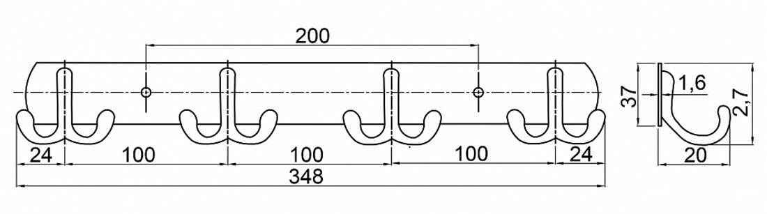 věšák 4x dvojháček CYRIL Cr 0.29 Kg MTA MAXMIX Sklad14 523092