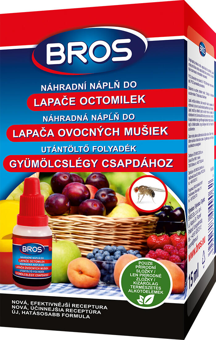 náplň náhradní do lapače octomilek tekutá 15ml BROS 0.14 Kg MAXMIX Sklad14 919638 35