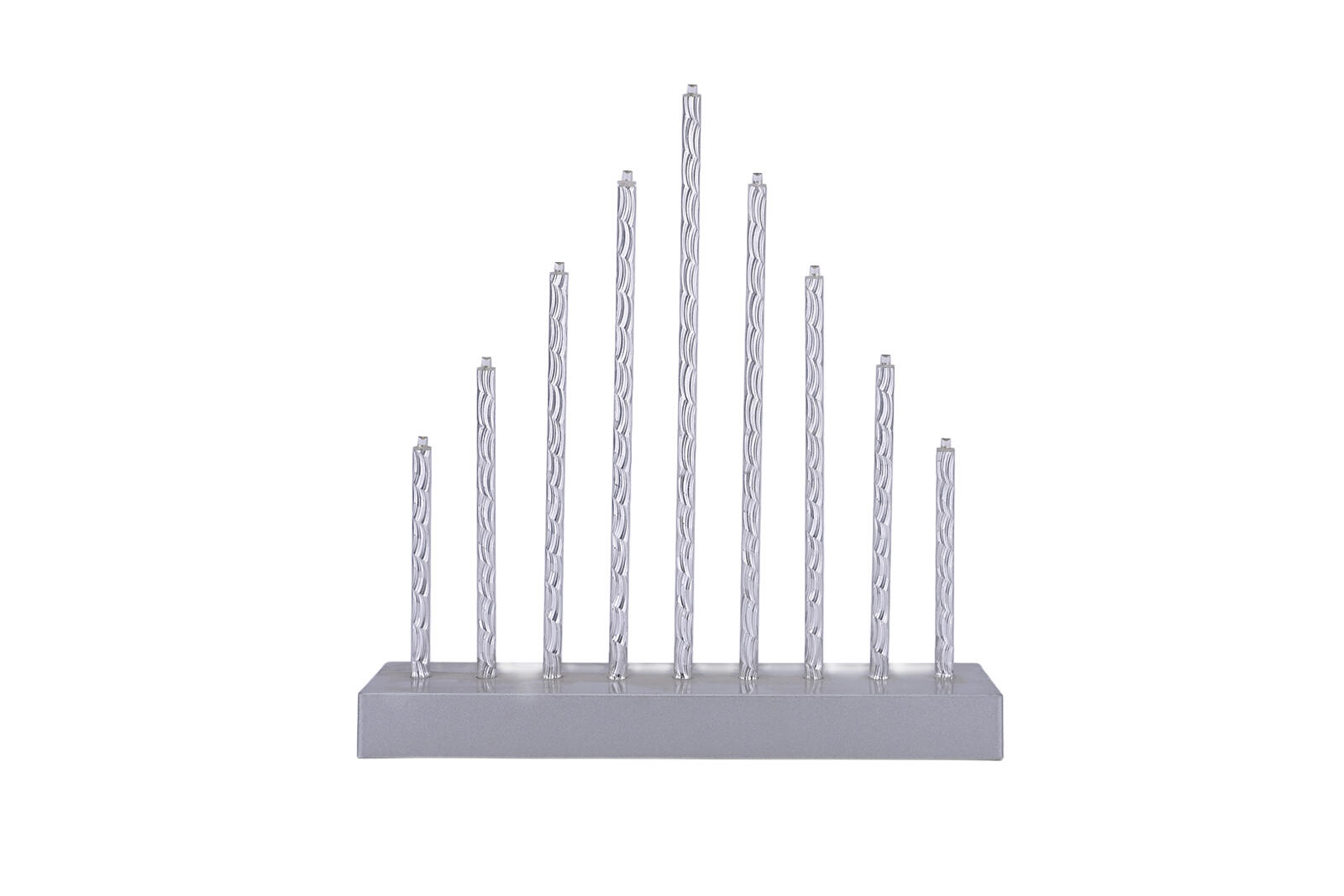 svícen vánoční  9 svíček LED,teplá BÍ,Al+ABS STŘ,26x24,8x5,7cm,3xAA baterie 0.17 Kg MTA MAXMIX Sklad14 791898 8590419790910