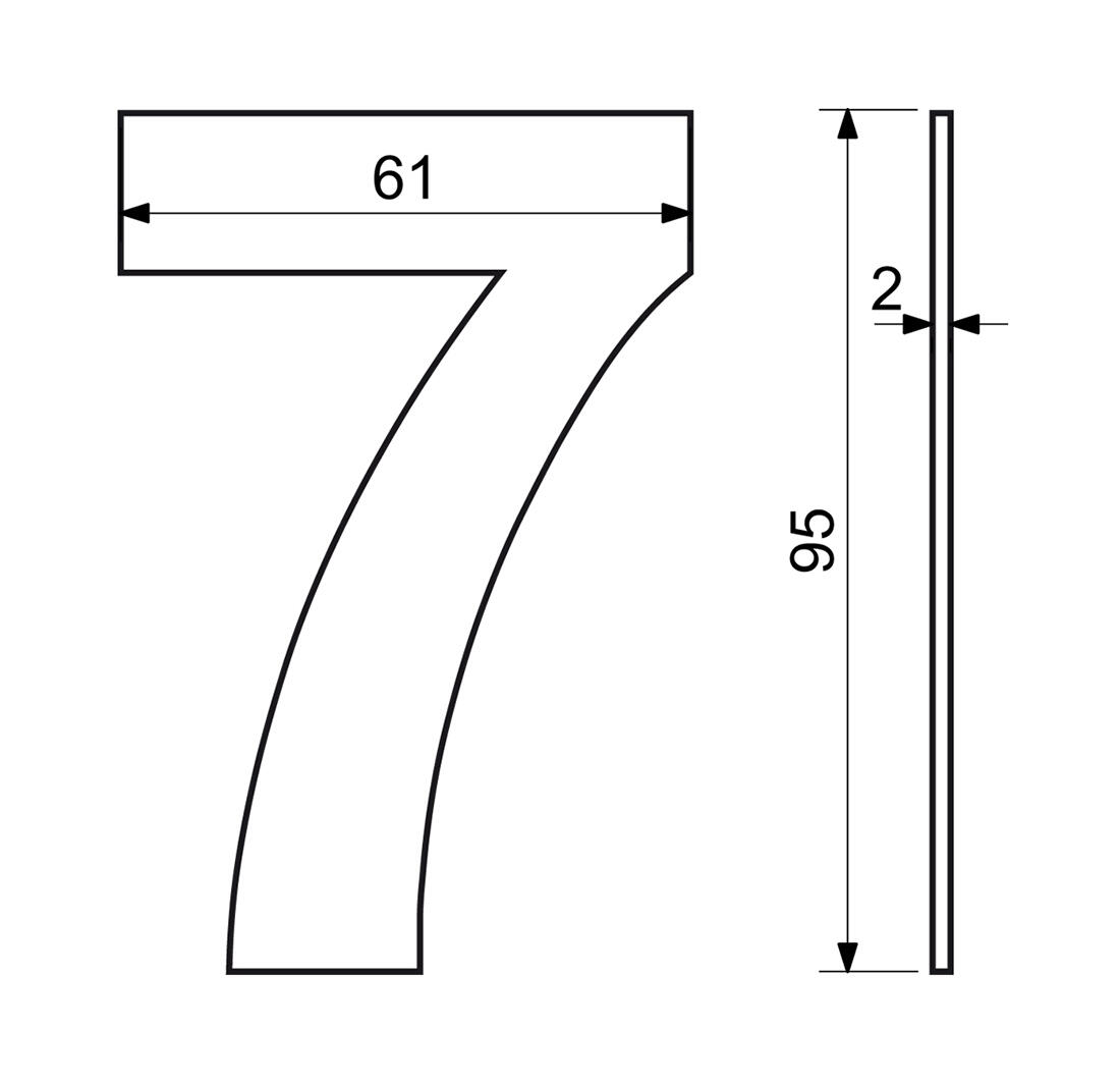 číslo domovní č.7  95mm nerez ČER 0.04 Kg MTA MAXMIX Sklad14 495112