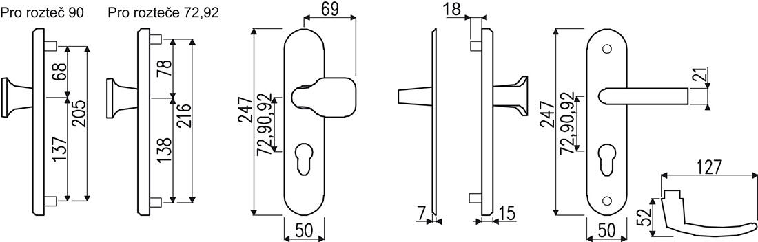 kování bezp. R.101/90mm F1 STŘ elox RICHTER 1.06 Kg MTA MAXMIX Sklad14 495117