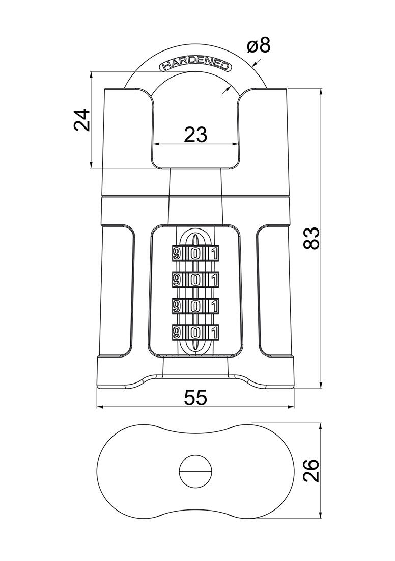 zámek visací kódový RV.25011 ČER 0.27 Kg MTA MAXMIX Sklad14 495129