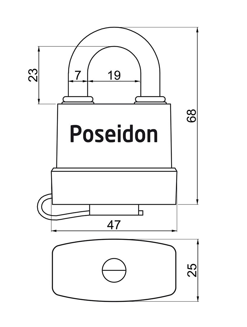 zámek visací POSEIDON 40 3kl.voděodolný s PH překrytem 0.17 Kg MTA MAXMIX Sklad14 495130