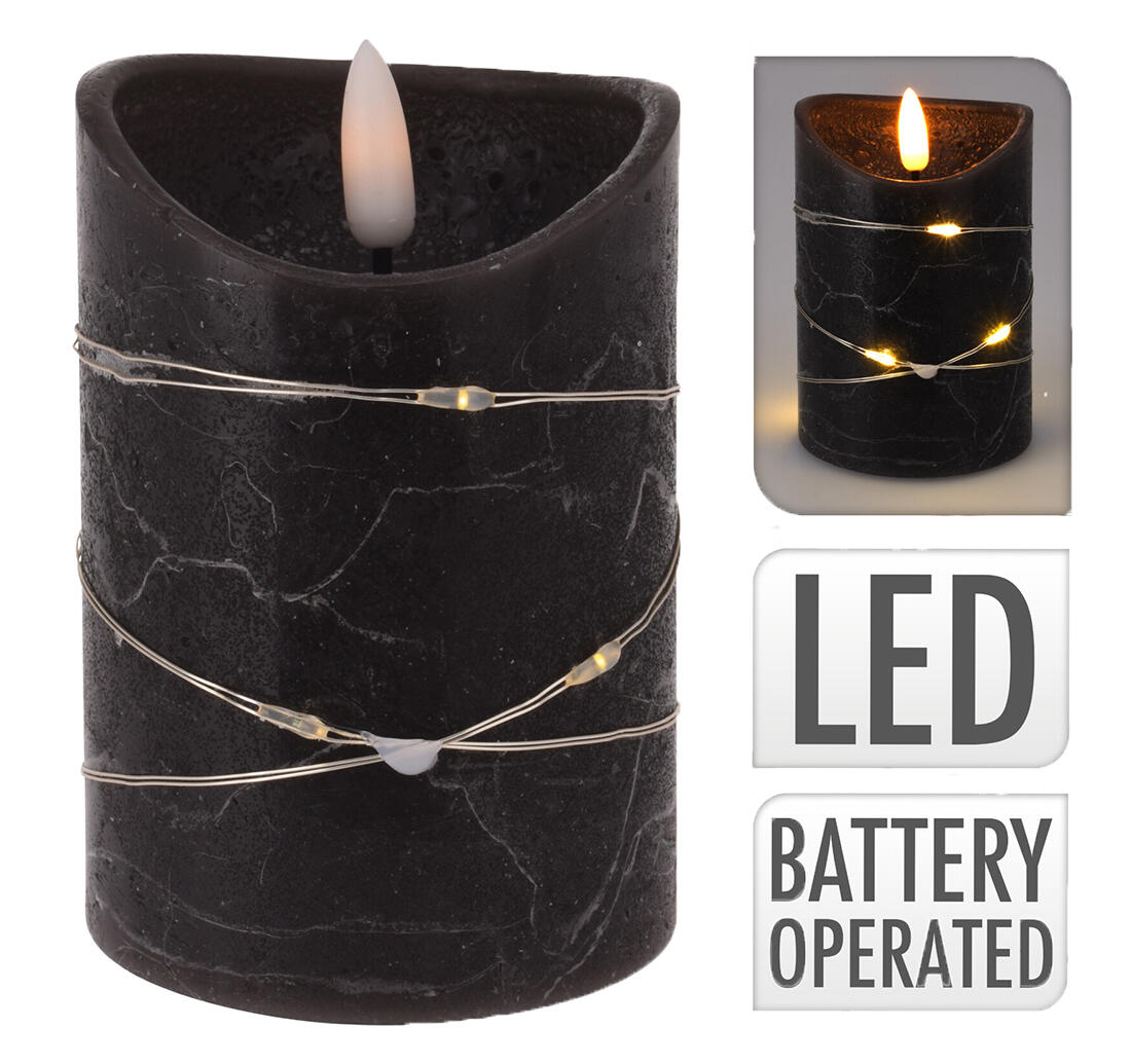 svíčka LED pr. 7x10cm 1LED/ 7LED ČER 0.12 Kg MTA MAXMIX Sklad14 386574