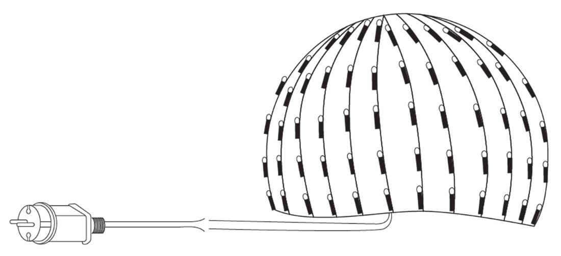 osvětlení vánoční KOULE pr.1,2m 144LED teplá BÍ, SÍŤ 0.3 Kg MTA MAXMIX Sklad14 386578