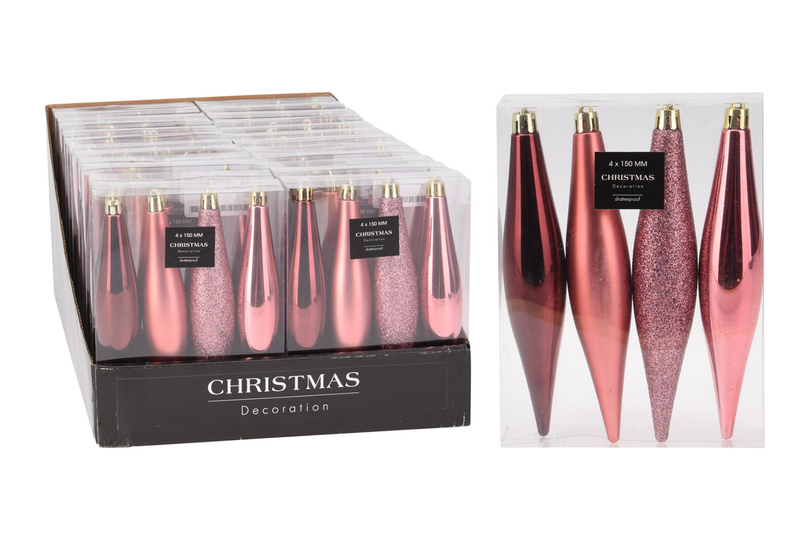 ozdoba vánoční RAMPOUCH 15cm RŮŽ mix (4ks) 0.03 Kg MTA MAXMIX Sklad14 386602