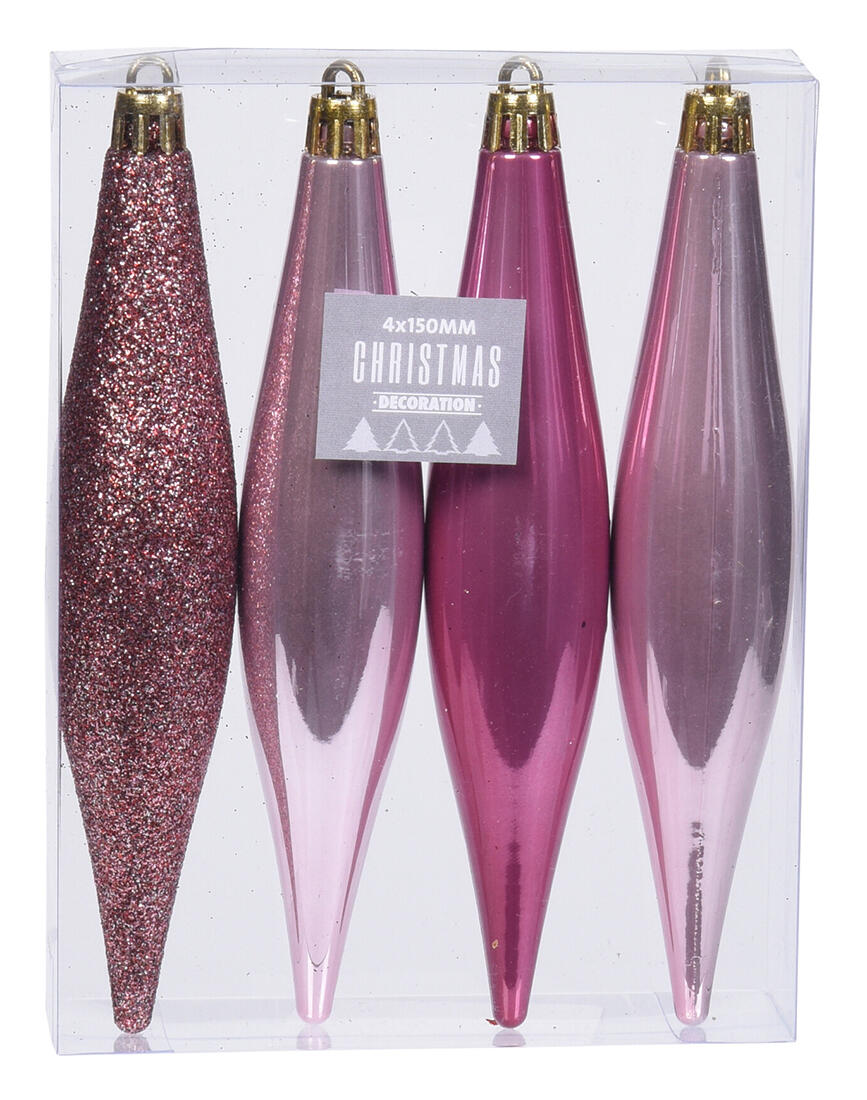 ozdoba vánoční RAMPOUCH 15cm RŮŽ mix (4ks) 0.03 Kg MTA MAXMIX Sklad14 386602