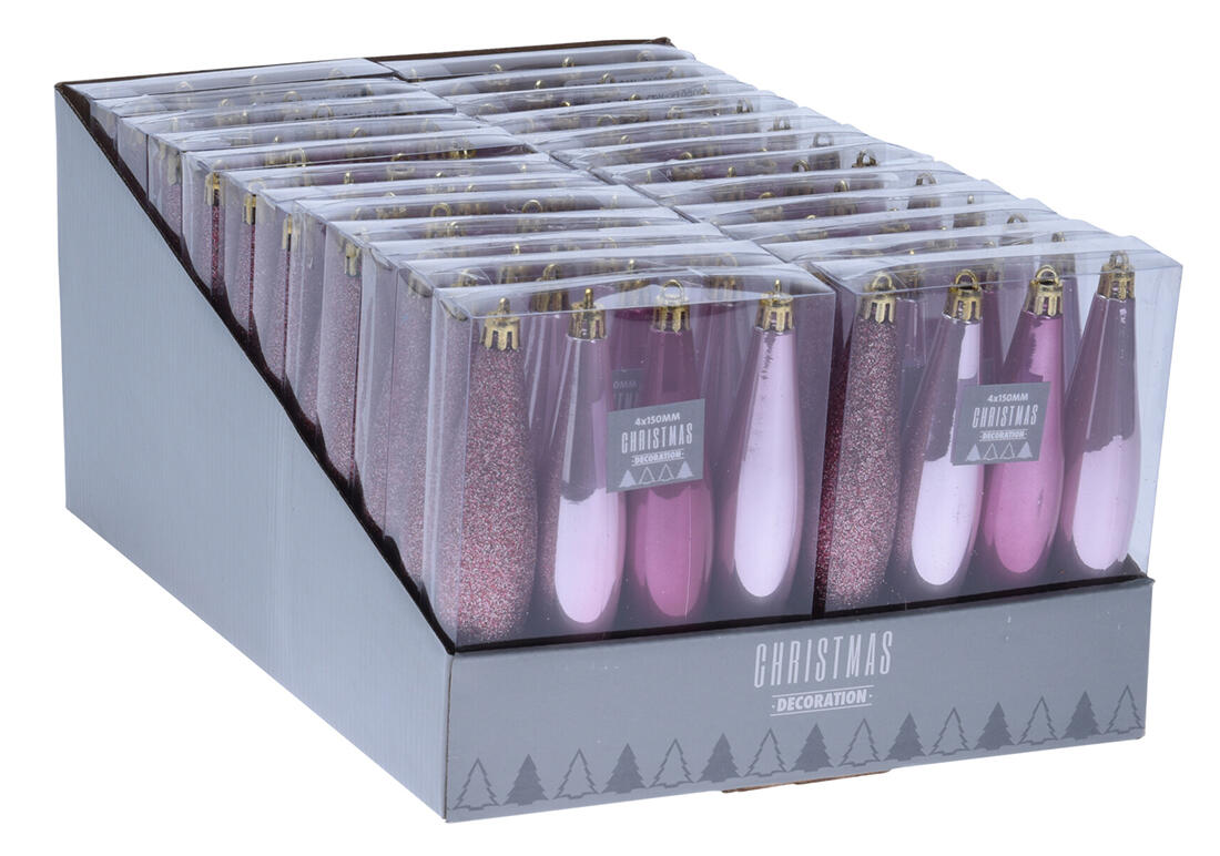 ozdoba vánoční RAMPOUCH 15cm RŮŽ mix (4ks) 0.03 Kg MTA MAXMIX Sklad14 386602