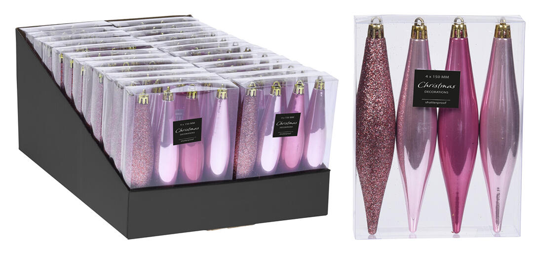 ozdoba vánoční RAMPOUCH 15cm RŮŽ mix (4ks) 0.03 Kg MTA MAXMIX Sklad14 386602