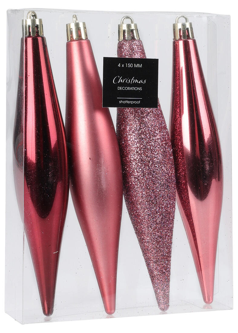 ozdoba vánoční RAMPOUCH 15cm RŮŽ mix (4ks) 0.03 Kg MTA MAXMIX Sklad14 386602