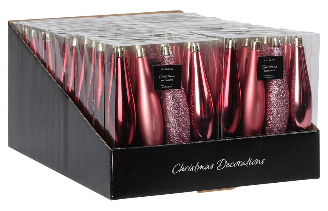 ozdoba vánoční RAMPOUCH 15cm RŮŽ mix (4ks) 0.03 Kg MTA MAXMIX Sklad14 386602