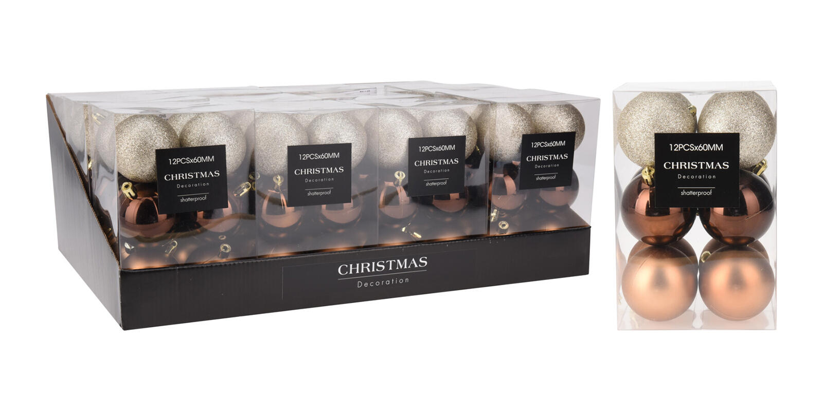 ozdoba vánoční KOULE pr.6cm HN,ZLA mix (12ks) 0.09 Kg MTA MAXMIX Sklad14 386605