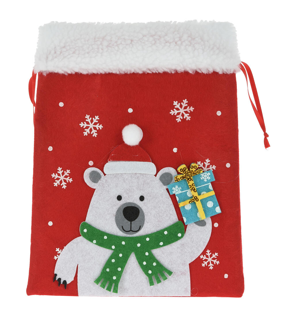 sáček MIKULÁŠSKÝ, VÁNOČNÍ 26cm filc mix dekorů 0.03 Kg MTA MAXMIX Sklad14 386611