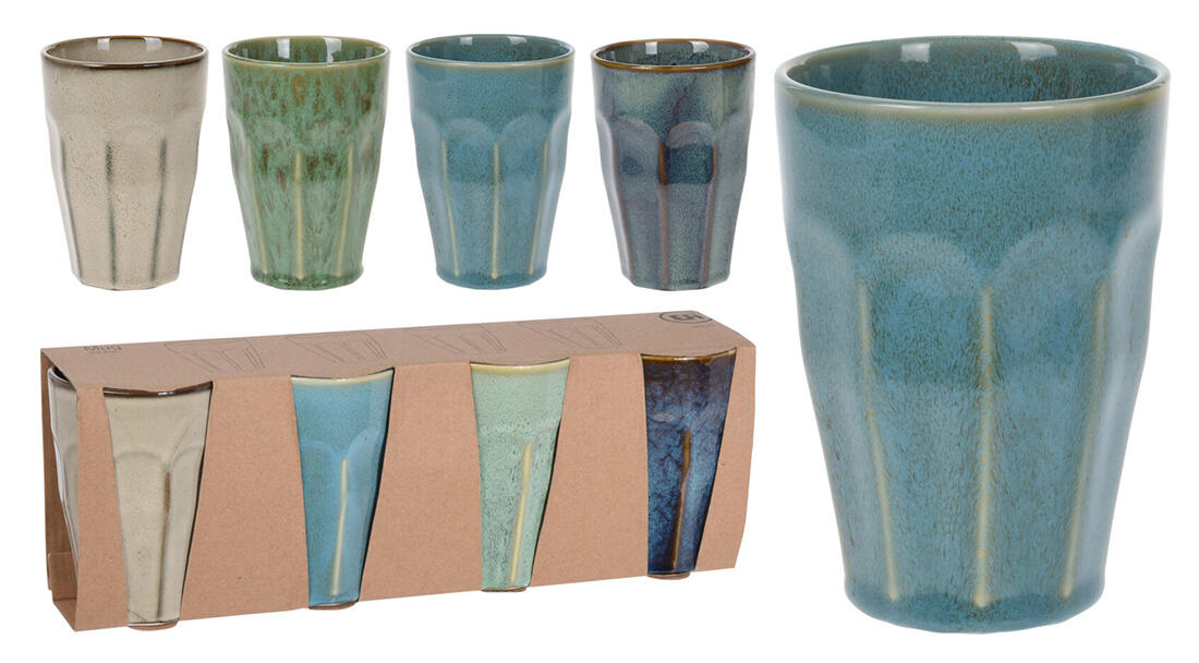 hrnek bez ouška 330ml, porcelánový, mix barev (4ks) 1.36 Kg MTA MAXMIX Sklad14 386622