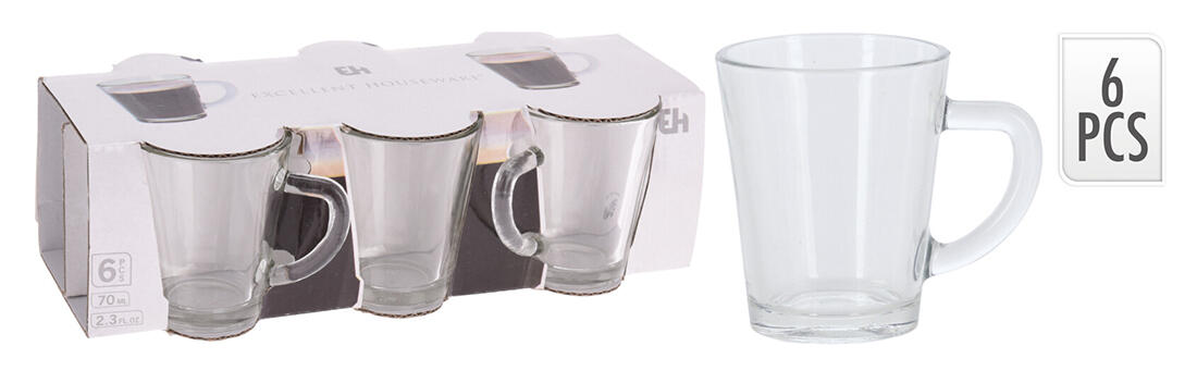 hrnek  70ml ESPRESSO skleněný (6ks) 0.6 Kg MTA MAXMIX Sklad14 386629