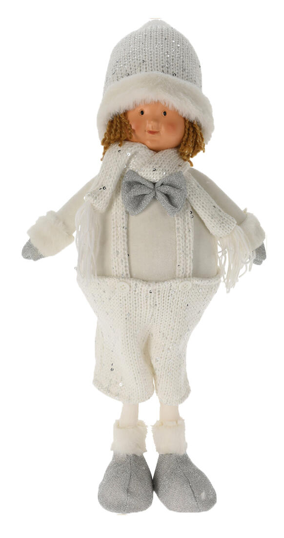 dekorace DÍVKA/CHLAPEC STOJÍCÍ 49cm BÍ/STŘ mix 0.66 Kg MTA MAXMIX Sklad14 386552