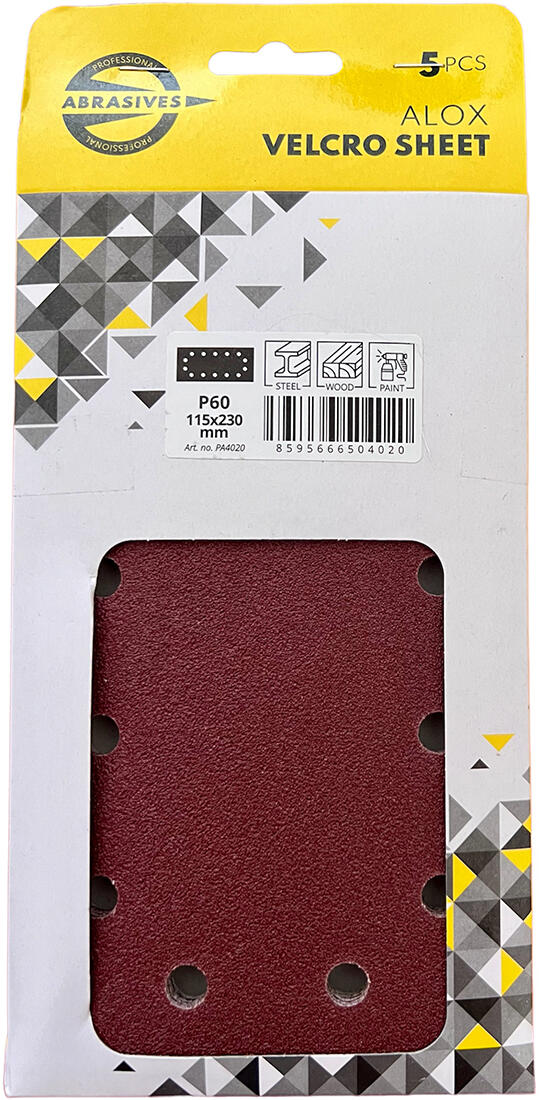 výsek brusný 115x230mm zr. 40 SZ, 14 otvorů (5ks) 0.14 Kg MTA MAXMIX Sklad14 530241