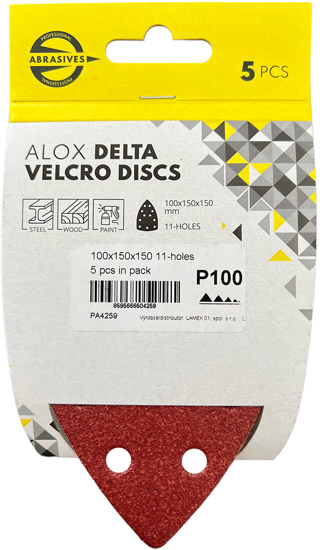 výsek brusný 100x150x150mm zr. 60 SZ, 11 otvorů (5ks) 0.04 Kg MTA MAXMIX Sklad14 530252