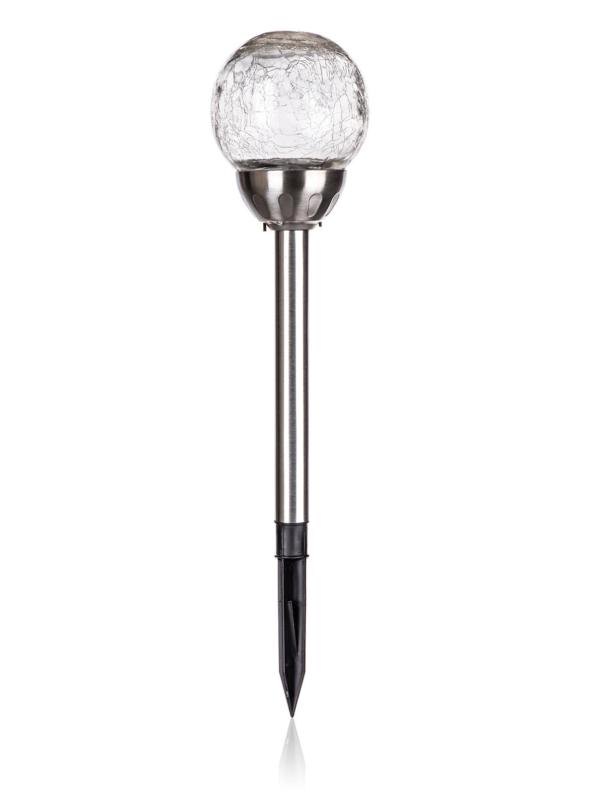 lampa solární KOULE 10cm v.38,5cm, 2LED čirá, popraskaná 0.4 Kg MTA MAXMIX Sklad14 386643