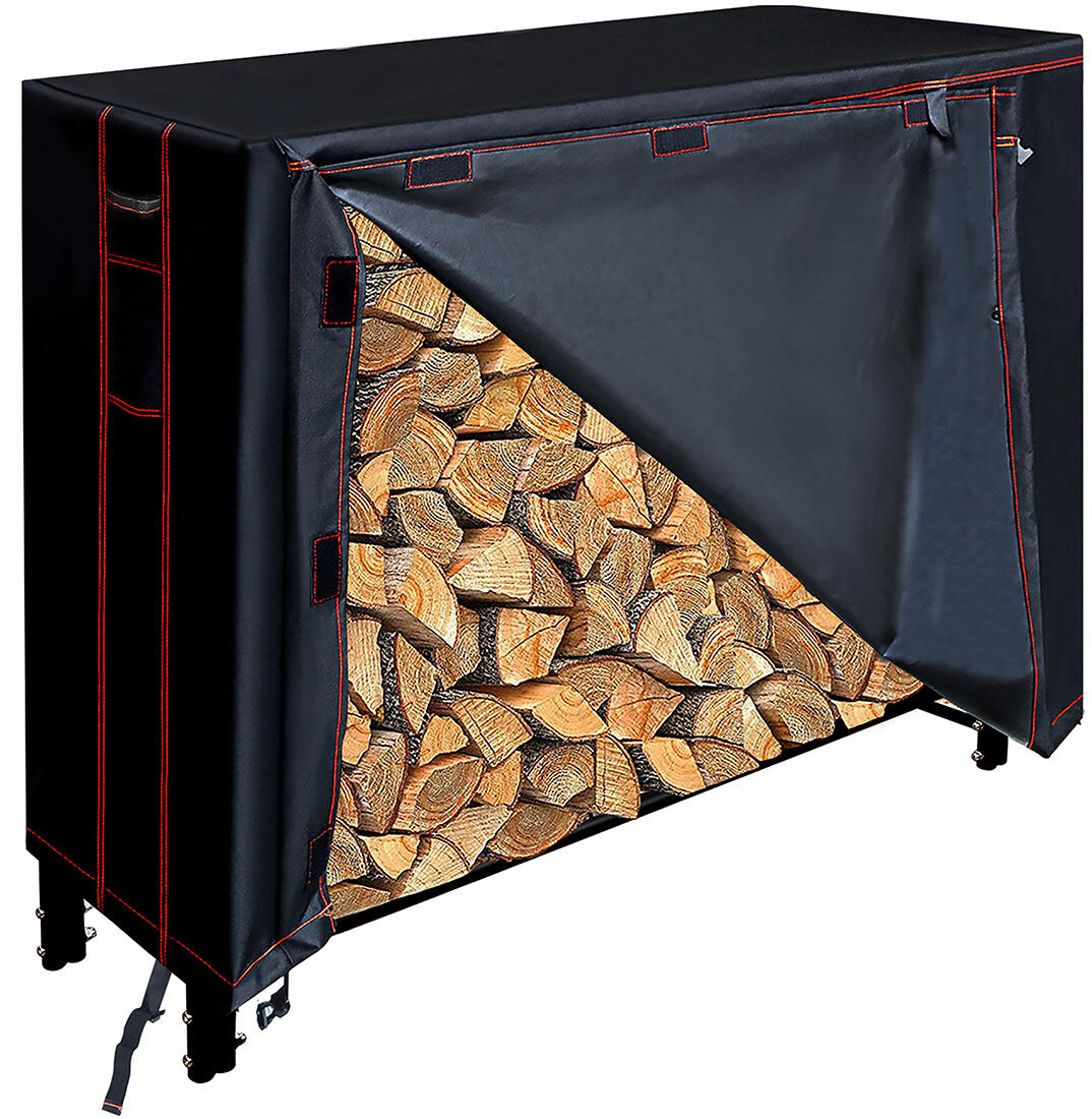 stojan na palivové dřevo 122x36x122cm ČER s plachtou 7.15 Kg MAXMIX Sklad14 7870