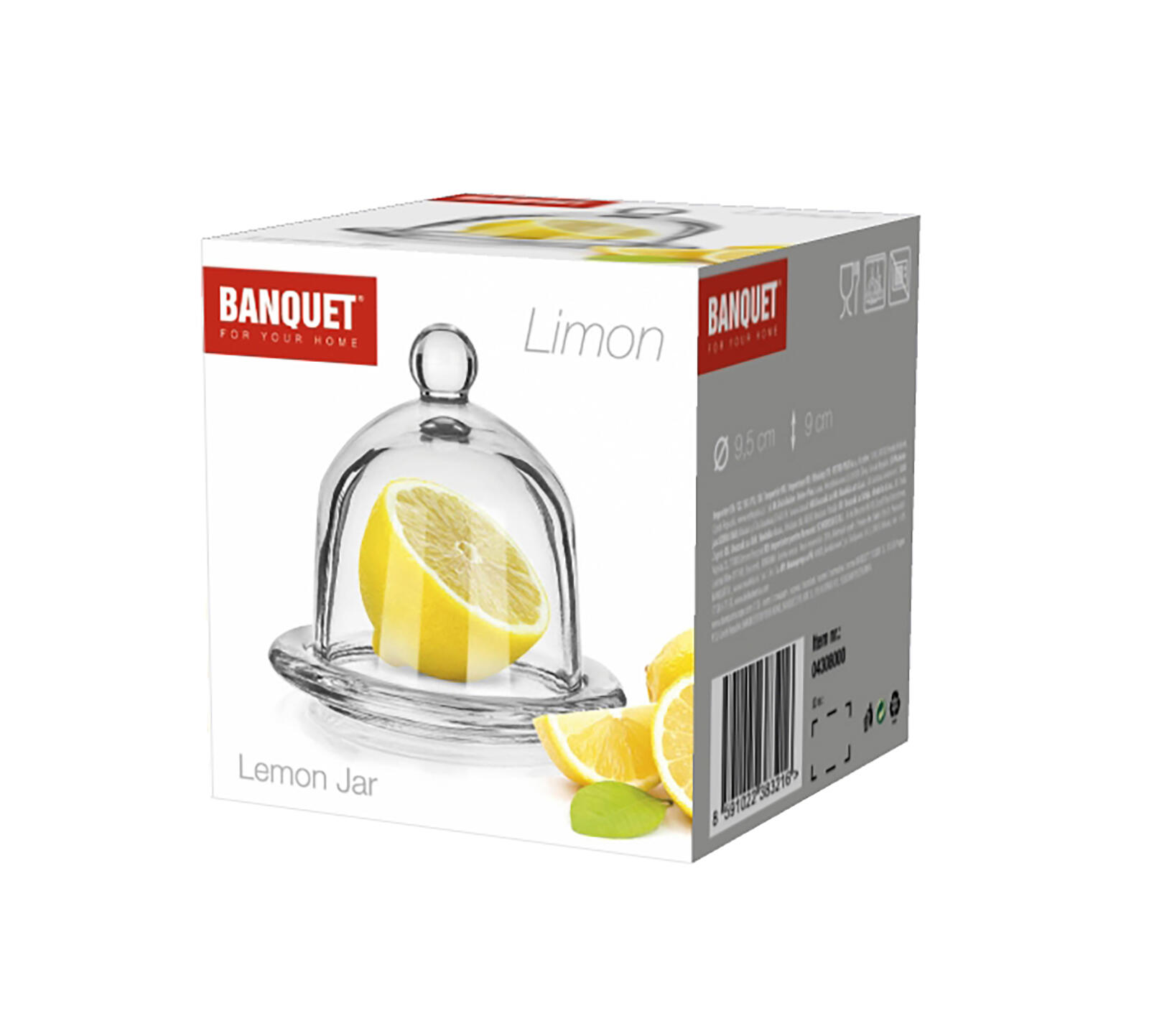 dóza na citron  9,5cm LIMON skleněná 0.29 Kg MTA MAXMIX Sklad14 369825