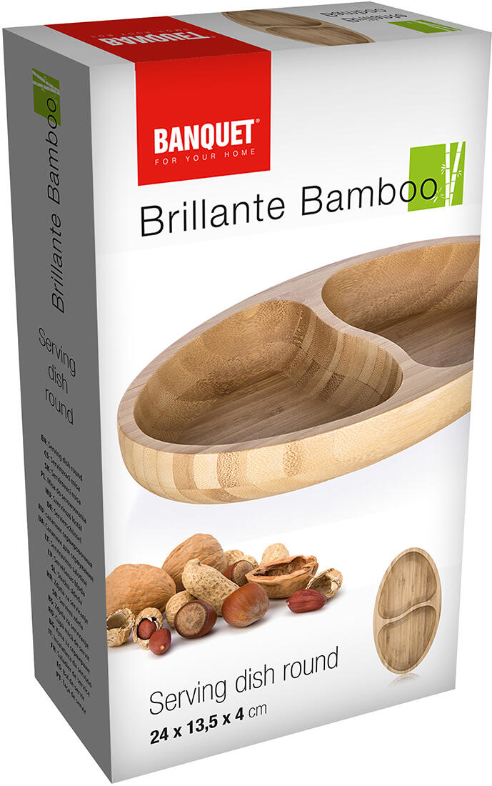 miska 24x13,5x4cm dělená bambus BRILLANTE 0.38 Kg MTA MAXMIX Sklad14 369847