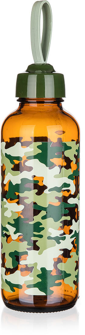 láhev na pití 450ml MANON sklo/PH HN,camouflage,s poutkem 0.28 Kg MAXMIX Sklad14 369875 14