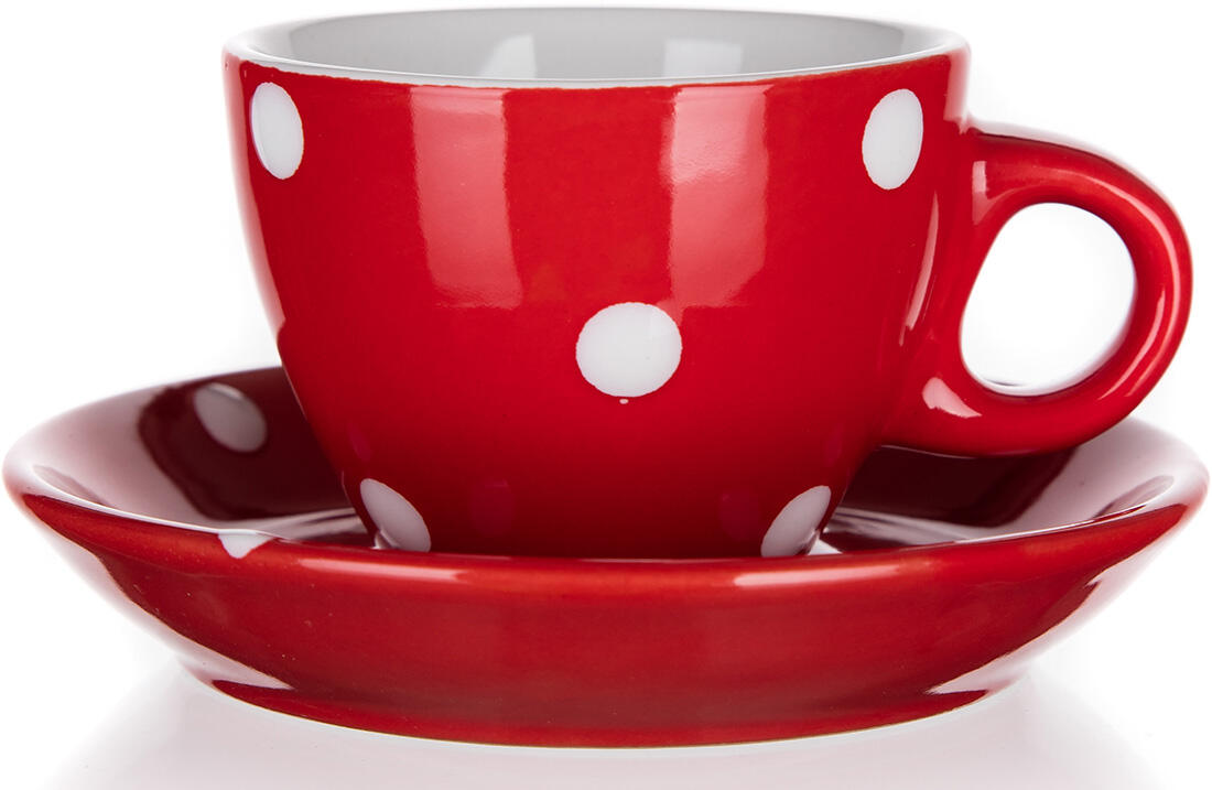 šálek + podšálek 100ml puntíky ČRV keramický 0.22 Kg MTA MAXMIX Sklad14 369955