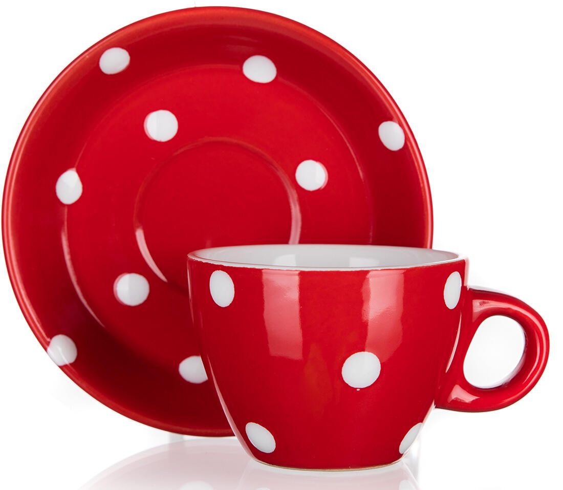 šálek + podšálek 100ml puntíky ČRV keramický 0.22 Kg MTA MAXMIX Sklad14 369955