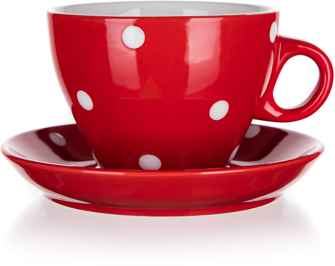 šálek + podšálek 290ml puntíky ČRV keramický 0.44 Kg MTA MAXMIX Sklad14 369956