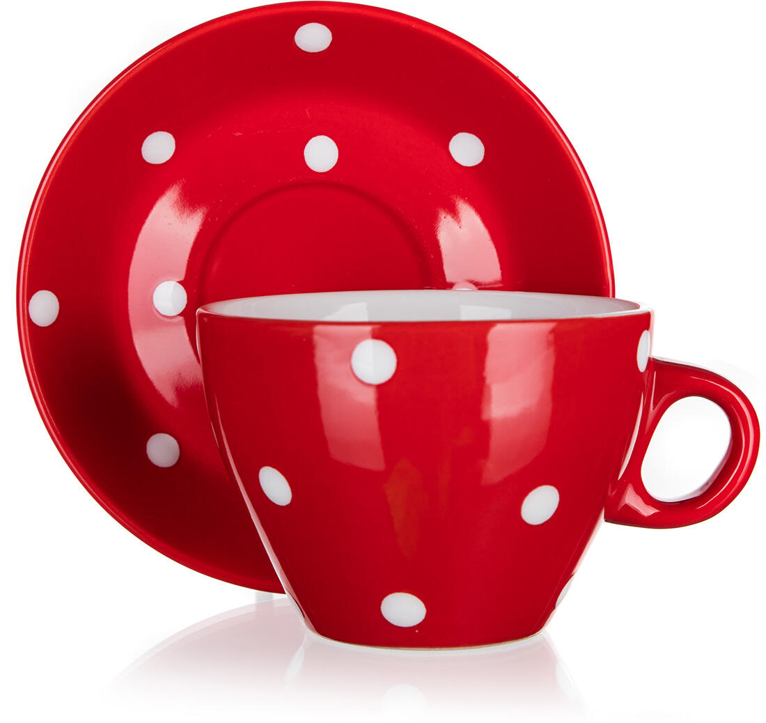 šálek + podšálek 290ml puntíky ČRV keramický 0.44 Kg MTA MAXMIX Sklad14 369956