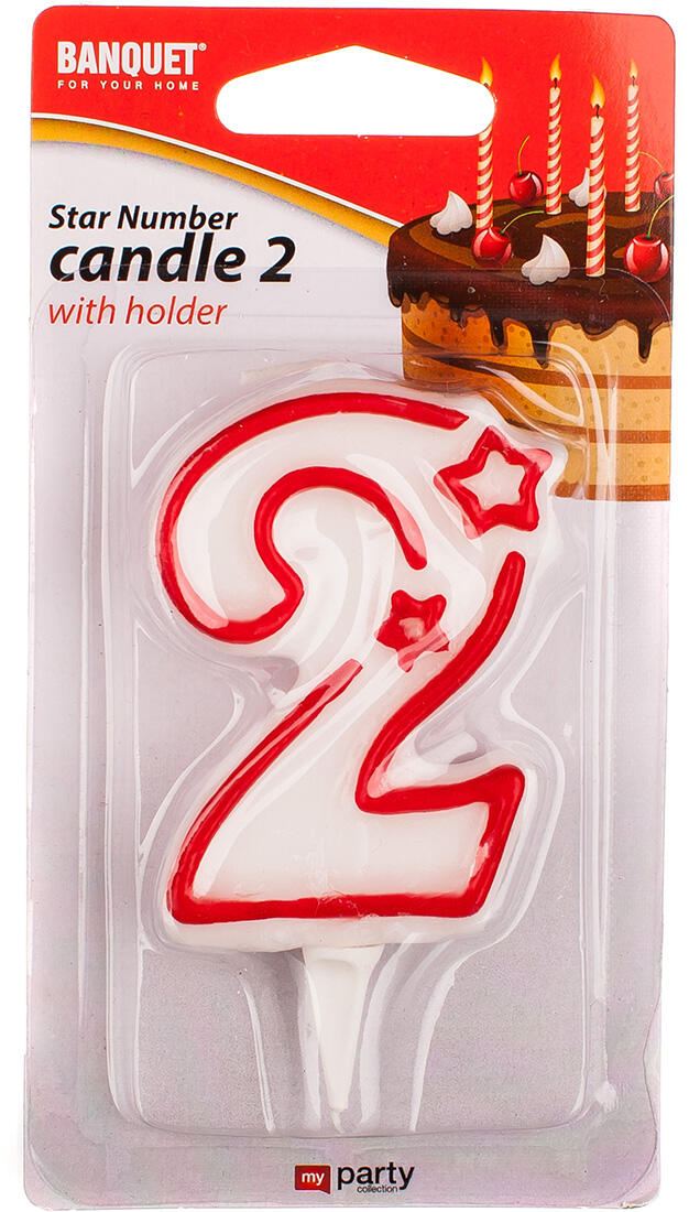 svíčka číslo 2, 7x4,5cm MY PARTY 0.02 Kg MTA MAXMIX Sklad14 369880
