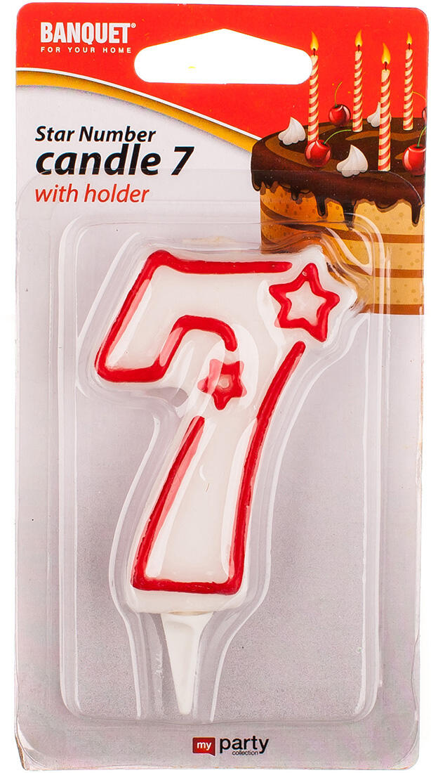 svíčka číslo 7, 7x4,5cm MY PARTY 0.02 Kg MTA MAXMIX Sklad14 369885