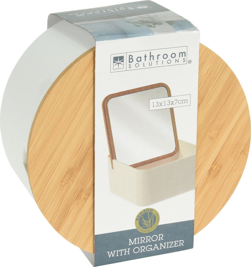 organizér se zrcátkem 13cm, PH/bambus, hranatý, kulatý mix 0.22 Kg MTA MAXMIX Sklad14 386671