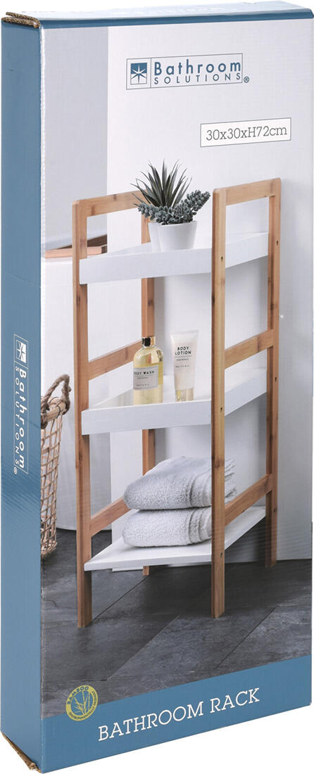 regál 30x30x72cm, 3 police, MDF BÍ/bambus 3.31 Kg MTA MAXMIX Sklad14 386684