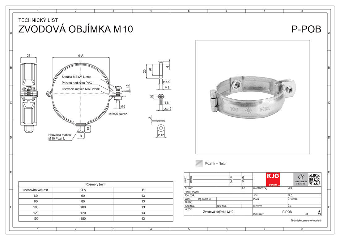 objímka bez hrotu 100-M10 Zn 0.15 Kg MTA MAXMIX Sklad14 411010