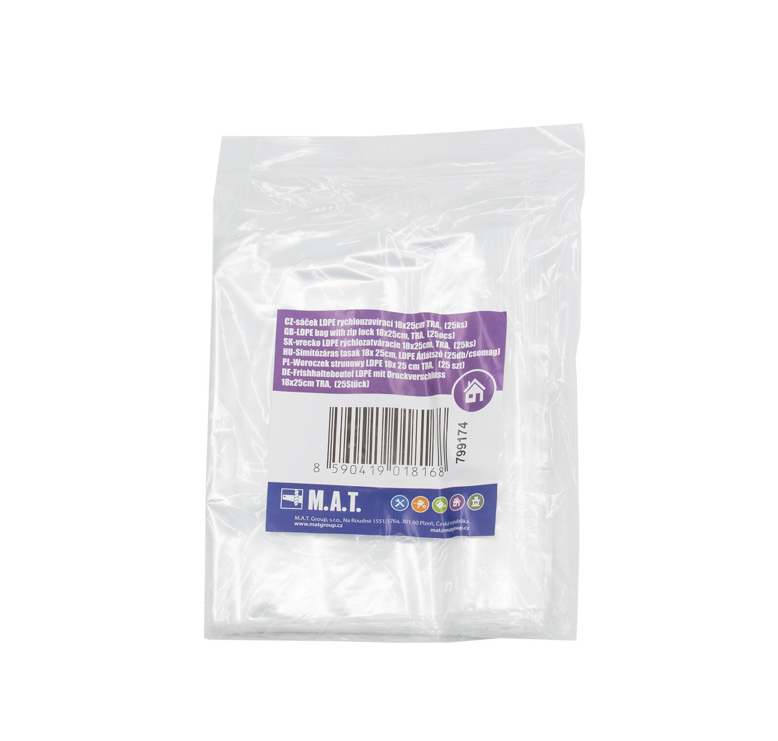 sáček LDPE rychlouzavírací 18x25cm TRA (25ks) 0.1 Kg MTA MAXMIX Sklad14 799174