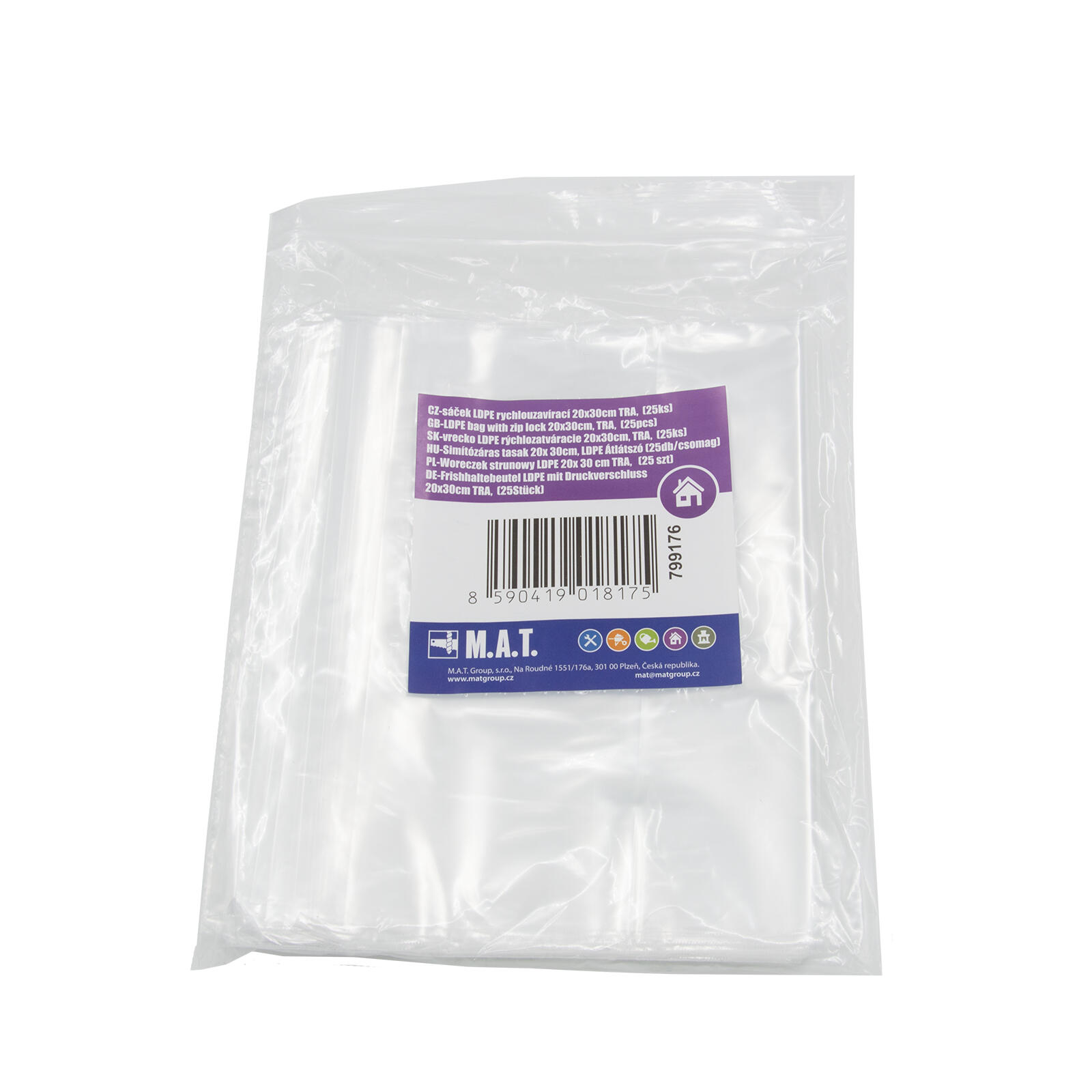 sáček LDPE rychlouzavírací 20x30cm TRA (25ks) 0.12 Kg MTA MAXMIX Sklad14 799176