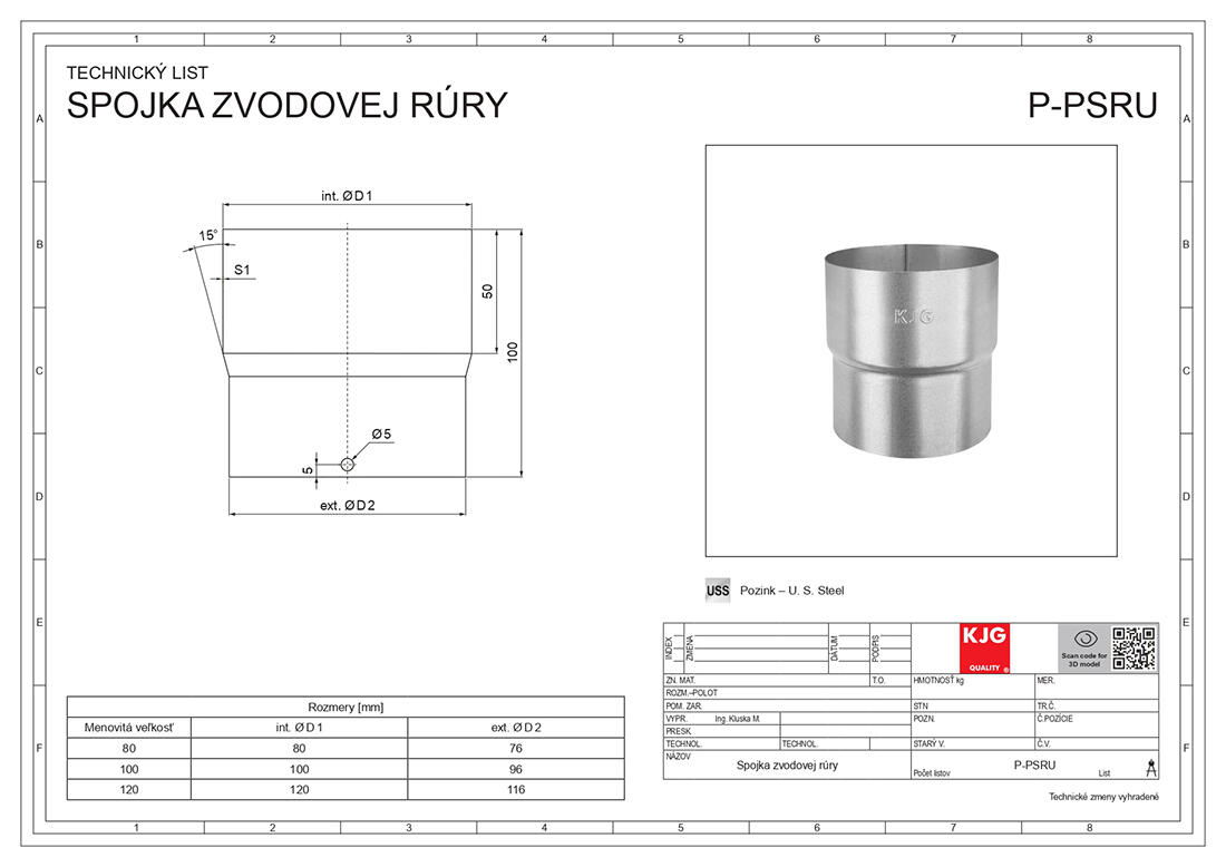 spojka svodu ST 100mm Zn 0.11 Kg MTA MAXMIX Sklad14 411006