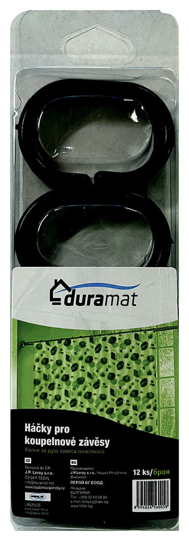 háček pro koupelnový závěs PH ČER (12ks) 0.04 Kg MTA MAXMIX Sklad14 330143