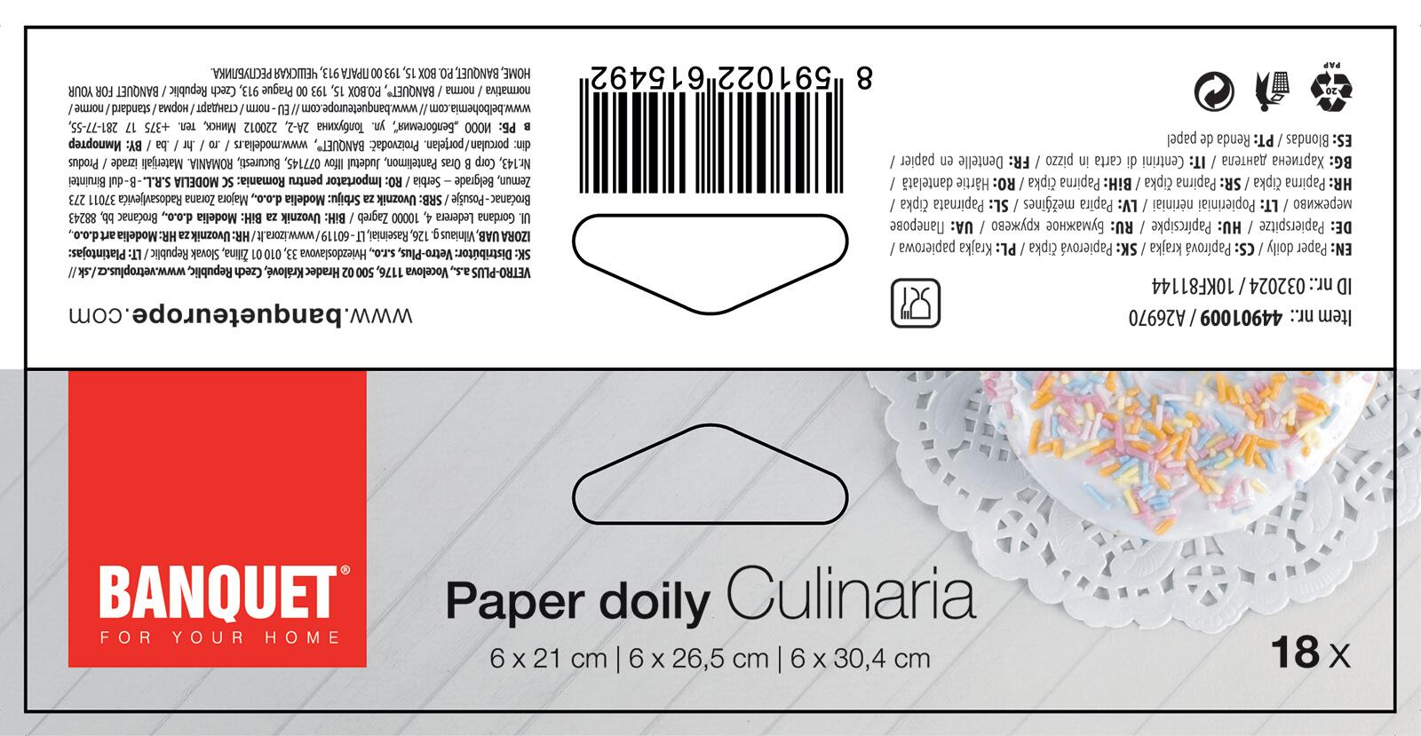 podložka pod dort 21,5cm,26cm,30cm papír (18ks) 0.01 Kg MTA MAXMIX Sklad14 282166