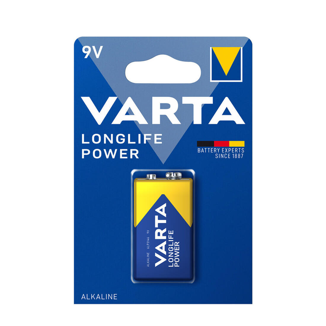 baterie 9V, 6LR61 alkalická Longlife Power VARTA 0.05 Kg MTA MAXMIX Sklad14 129177
