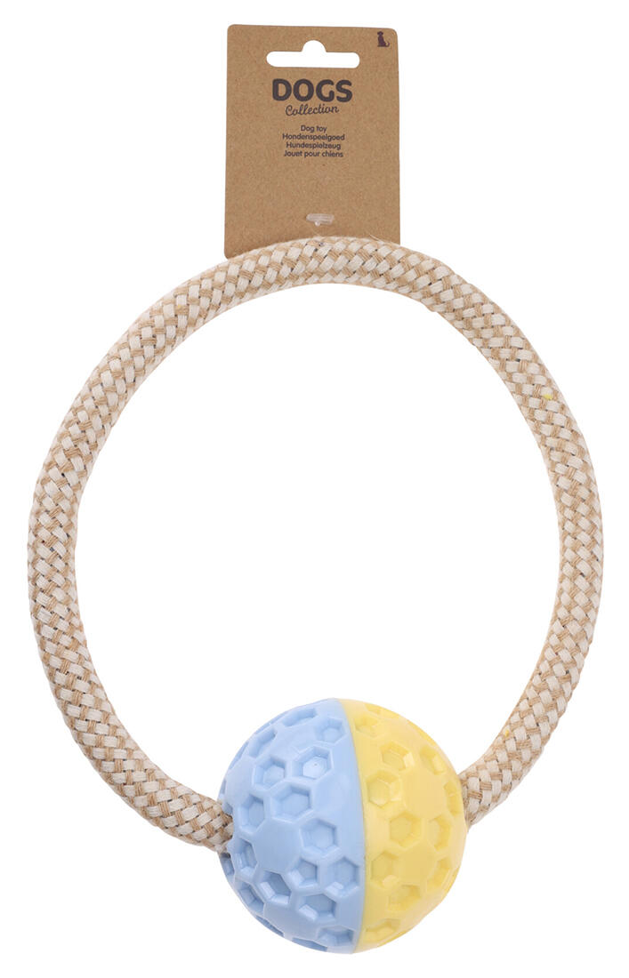 hračka pro psa MÍČEK S LANEM (40x8x8cm/19x21x8cm) mix TPR/BAVLNA 0.18 Kg MTA MAXMIX Sklad14 386731