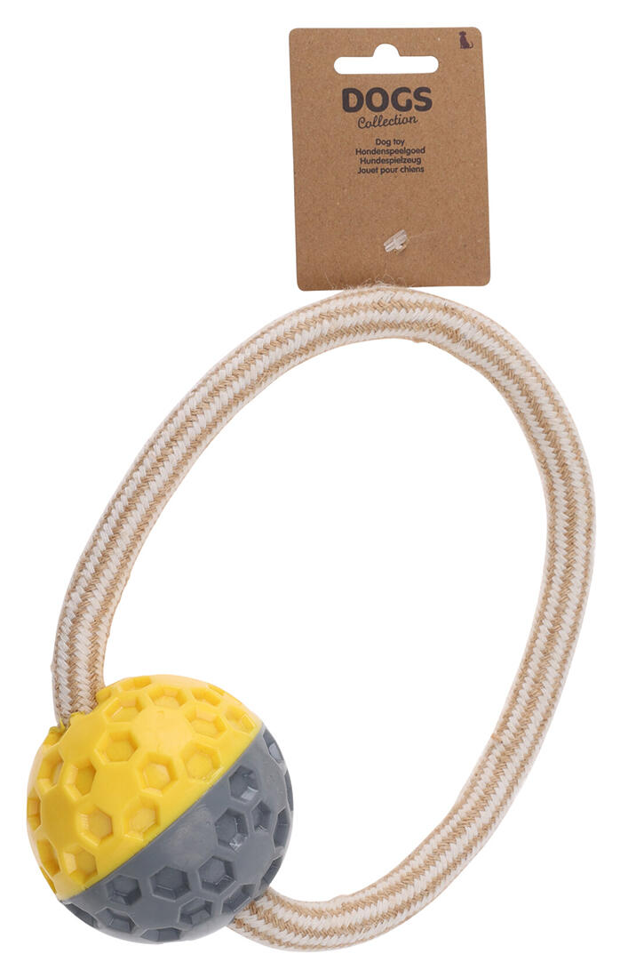 hračka pro psa MÍČEK S LANEM (40x8x8cm/19x21x8cm) mix TPR/BAVLNA 0.18 Kg MTA MAXMIX Sklad14 386731
