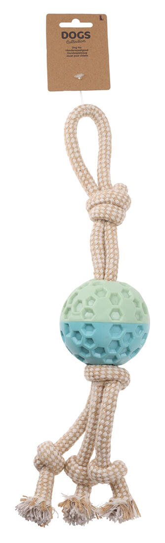 hračka pro psa MÍČEK S LANEM (40x8x8cm/19x21x8cm) mix TPR/BAVLNA 0.18 Kg MTA MAXMIX Sklad14 386731