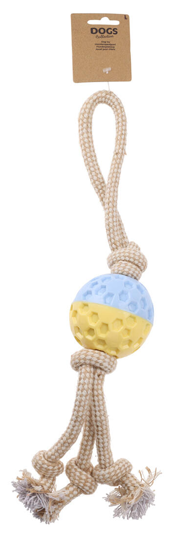 hračka pro psa MÍČEK S LANEM (40x8x8cm/19x21x8cm) mix TPR/BAVLNA 0.18 Kg MTA MAXMIX Sklad14 386731