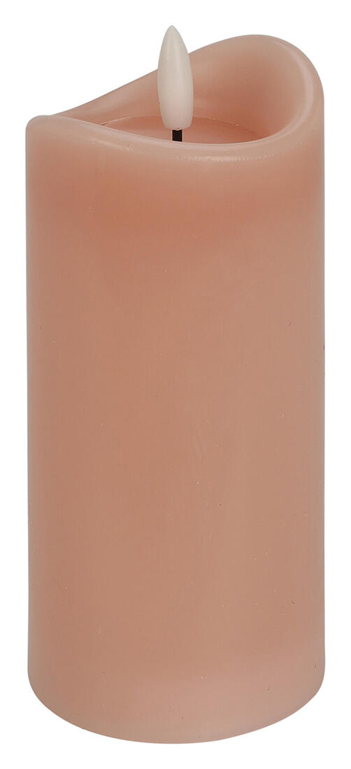 svíčka LED pr. 7x15cm, blikající plamen, časovač, RŮŽ 0.01 Kg MTA MAXMIX Sklad14 386768