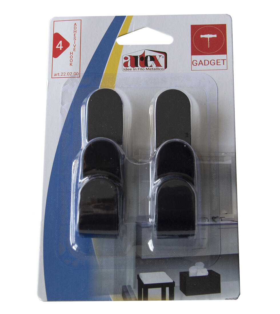 háček samolepicí obdél. ČER (4ks) 0.1 Kg MTA MAXMIX Sklad14 332732