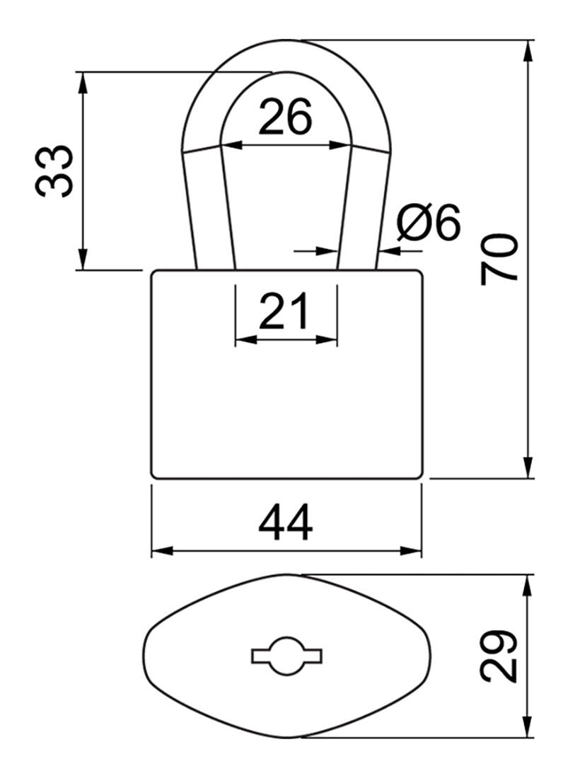 zámek visací 12.45 3 kl., vyjímatelný třmen 0.17 Kg MTA MAXMIX Sklad14 495147